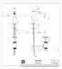 Gessi Rilievo Eengreeps bidetmengkraan 1-gats met waste 1 1/4 en 3/8 aansluitslangen. Koper Artikelnummer 59007.030