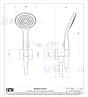 Gessi Rilievo Slangaansluitknie 1/2 met vaste wandhouder doucheslang 150 cm en handdouche met antikalksysteem compleet. Finox Artikelnummer 59123.149