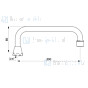 Delabie bovenuitloop F3/4" L.200 H.80 regelbare straalbreker Chroom