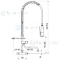 Delabie Voorspoelkraan met uitschuifbare uitloop wandmontage 15cm hoh chroom