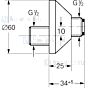 Grohe S-Koppeling 1/2 X1/2 sprong 10mm met chroom rozet (per stuk)