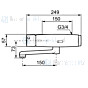 FM Mattsson Tronic elektronische wastafelkraan wandmontage met draaibare onder uitloop 15cm chroom