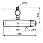 FM Mattsson 9000E zelfsluitende douchethermostaat 15cm met Presto afsluiter chroom