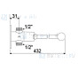 Universeel Zelfsluitend ventiel met kniebediening L432mm 1/2" draad