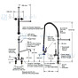 T&S Gastro ergonomische voorspoeldouche 5,6 l/min met tweegatsmengkraan keramisch bovendeel 1/2" 90° met zwenkventiel Chroom