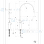 Gessi Goccia Eengreeps verhoogde wastafelmengkraan 1-gats met uitloop R197 en voorsprong 387 mm flexibele aansluitslangen 3/8 zonder waste. Chroom Artikelnummer 33610.031