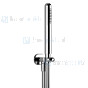 Gessi Goccia Slangaansluitknie 1/2 met vaste wandhouder doucheslang 150 cm en handdouche met antikalksysteem compleet. Chroom Artikelnummer 33773.031