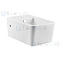 Gessi Rettangolo Sanitari Wandbidet Keramik Weiss mit Hahnloch und ?berlauf. Deckelfu?r ?berlauf und seitliche Abdeckkappen in Ausfu?hrung chrom031. (Farb White Europe Ceramic Artikelnummer 37575.518