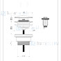 Gessi Technical Accessories 1 1/4 waste Stop & Go . Zwart Metaal Geborsteld Artikelnummer 54599.707