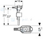 Geberit Vlotterkraan met 3/8 en 1/2 aansluiting via Messing verloop