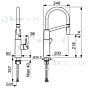 Hansa Hansafit 1-greeps keukenkraan met hoge draaibare flexibele uitloop met omstelbare handdouche