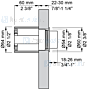 Vola Pneumatische dubbele drukknop incl. hefmechanisme Chroom Artikelnummer A83+16