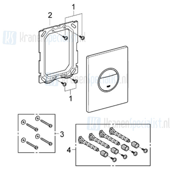 Grohe onderdelen Ondus Bedieningsplaat 38766000