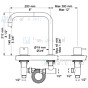 Vola Duoknop keukenkraann 3-gats met dubbeldraaibare uitloop 090 Geborsteld Chroom Artikelnummer KV4+20