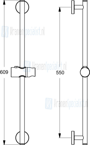 Ideal Standard Idealrain Glijstang 600Mm (Voor Type S&M) Artikelnummer B9420AA