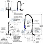 T&S voorspoeldouche 2-punts muurmontage met tussenkraan 30cm uitloop hoh 141-163mm Chroom